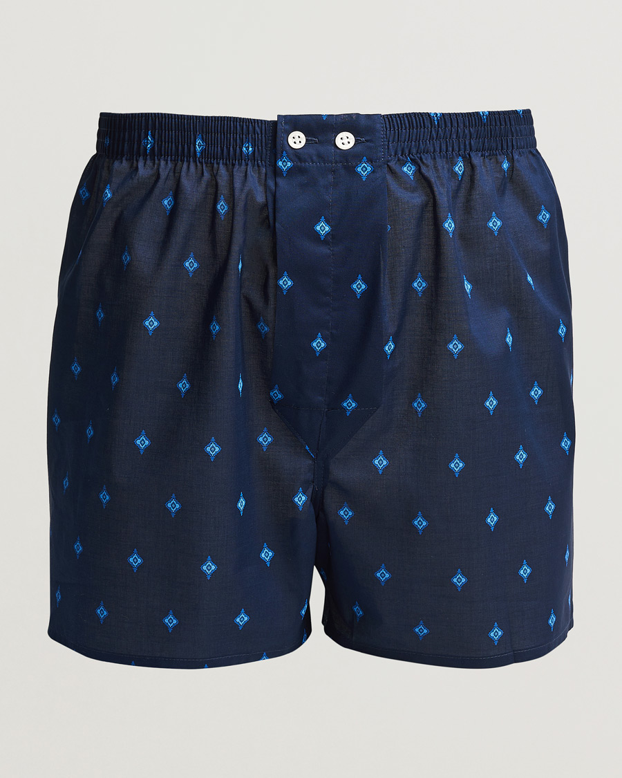 Heren | Ondergoed | Derek Rose | Classic Fit Woven Cotton Boxer Shorts Navy