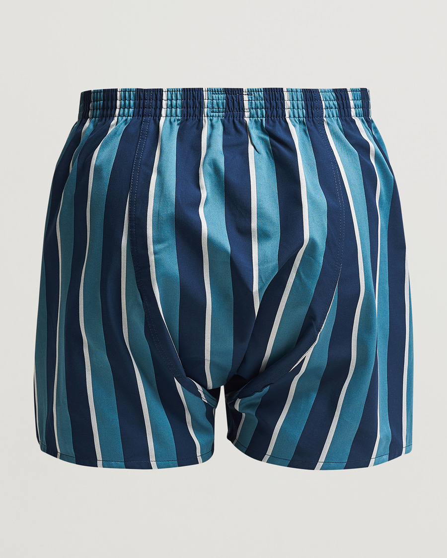 Heren | Derek Rose | Derek Rose | Classic Fit Woven Cotton Boxer Shorts Teal