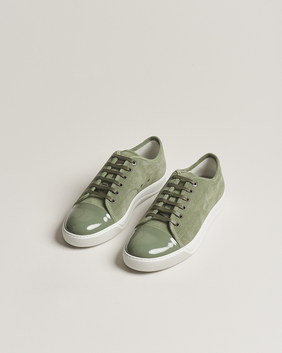 Heren | Lanvin Patent Cap Toe Sneaker Green | Lanvin | Patent Cap Toe Sneaker Green