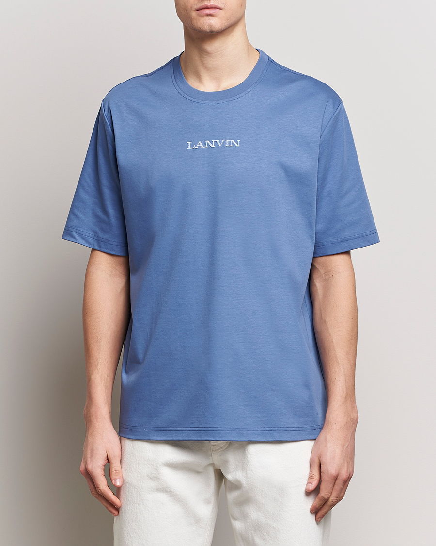 Heren | Lanvin | Lanvin | Embroidered Logo T-Shirt Cornflower