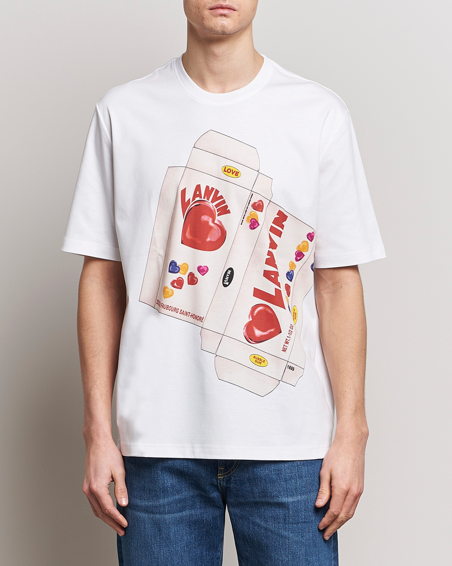 Heren | T-shirts | Lanvin | Bonbon Printed T-Shirt Optic White