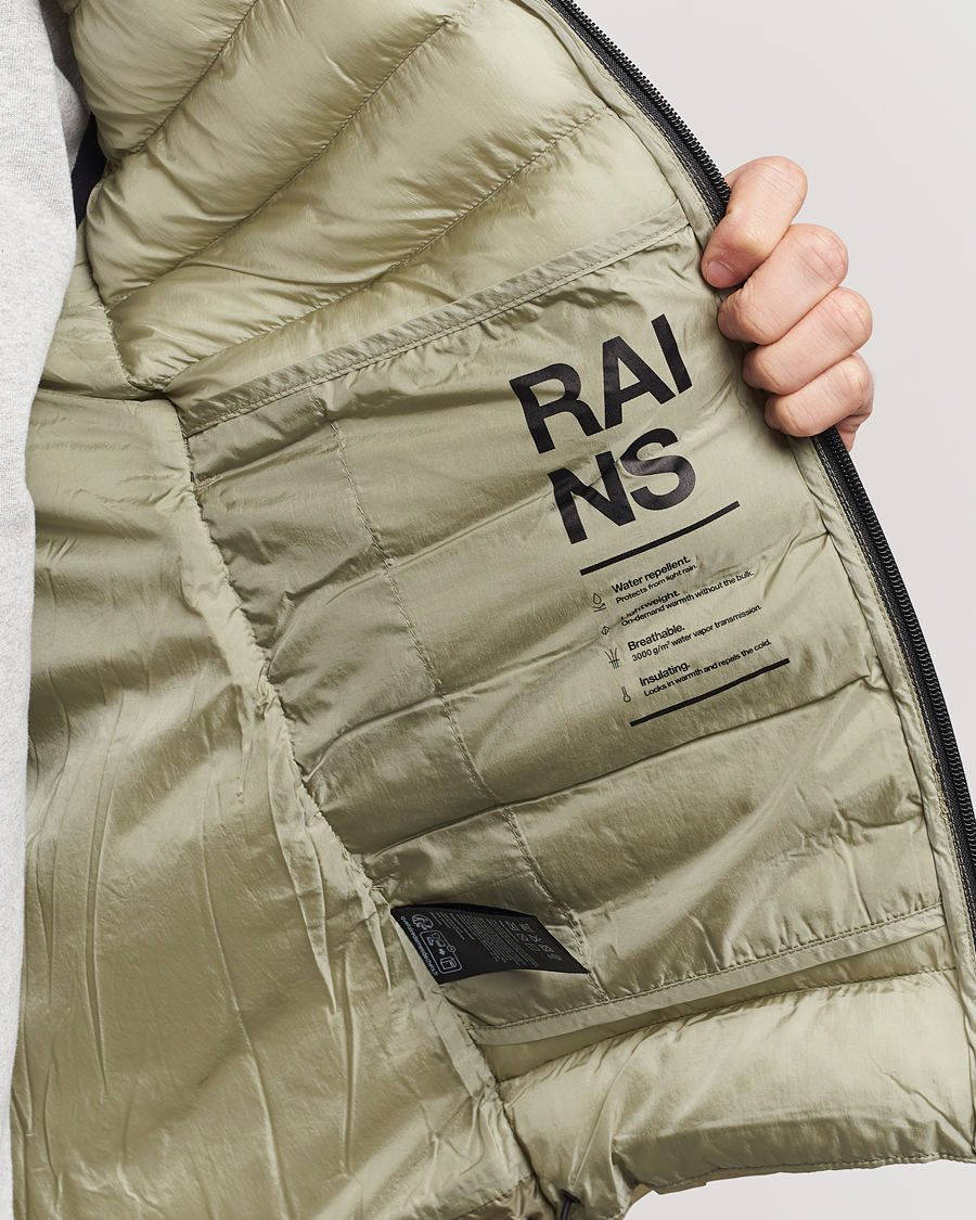 Heren | Jassen | RAINS | Kaunas Hybrid Hooded Vest Earth
