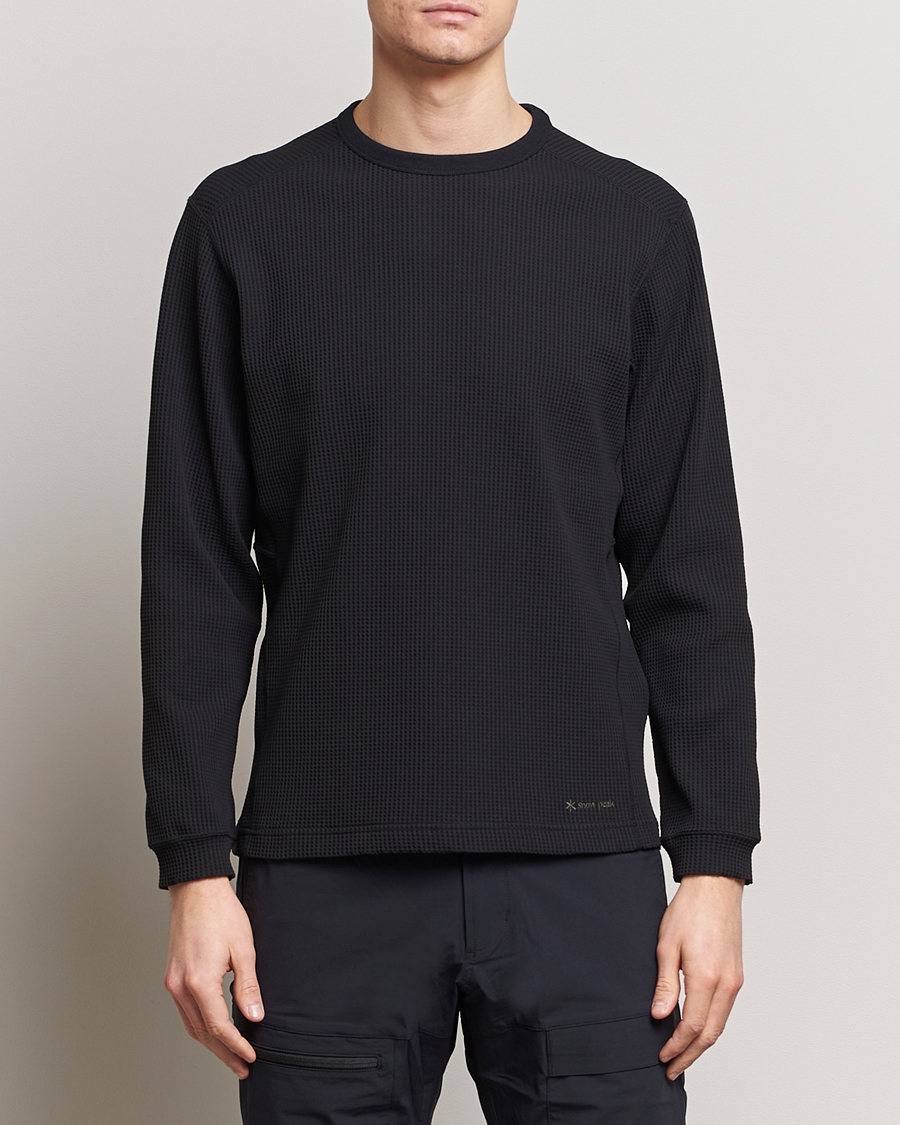 Heren | Japanese Department | Snow Peak | Dry Waffle Long Sleeve T-Shirt Black