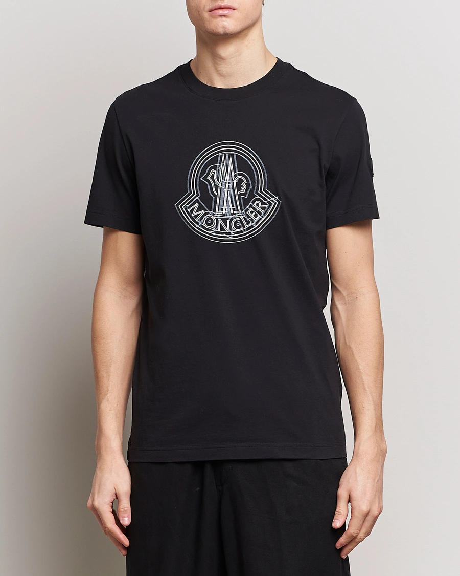 Heren | Zwarte T-shirts | Moncler | 3D Logo T-Shirt Black