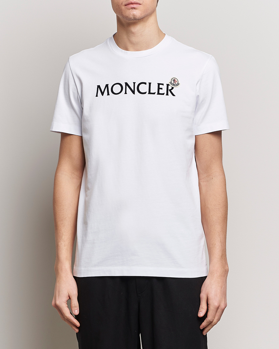 Heren | T-shirts met korte mouwen | Moncler | Lettering Logo T-Shirt White
