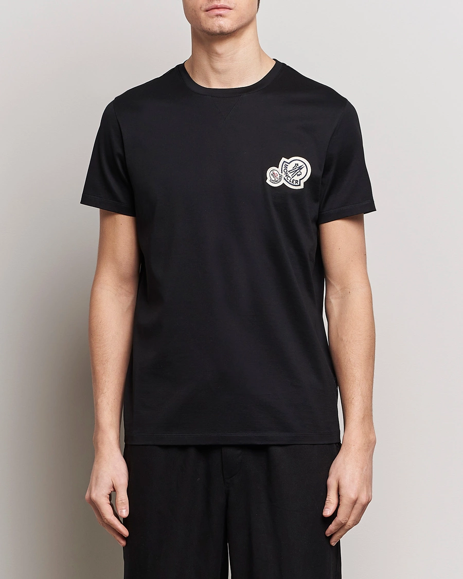 Heren |  | Moncler | Double Logo T-Shirt Black