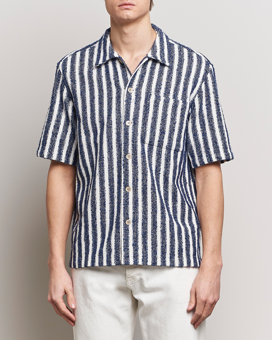 Heren | Casual | Sunflower | Spacey Shirt Navy Stripe