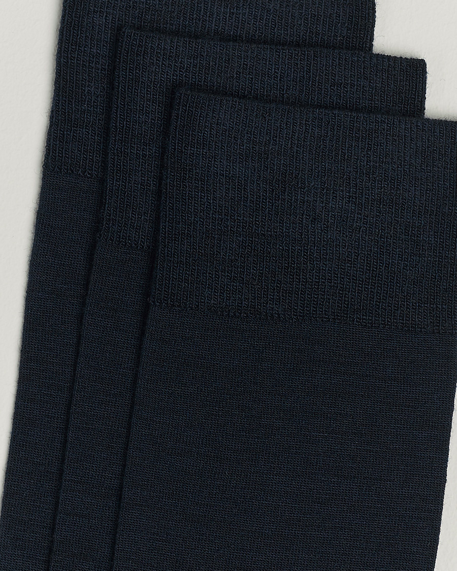 Heren | Business & Beyond | Amanda Christensen | 3-Pack Icon Wool/Cotton Socks Dark Navy