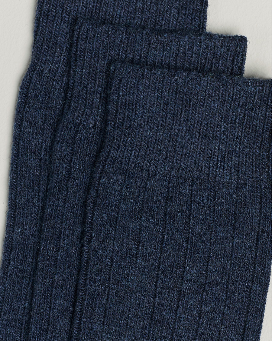 Men |  | Amanda Christensen | 3-Pack Supreme Wool/Cashmere Sock Dark Blue Melange