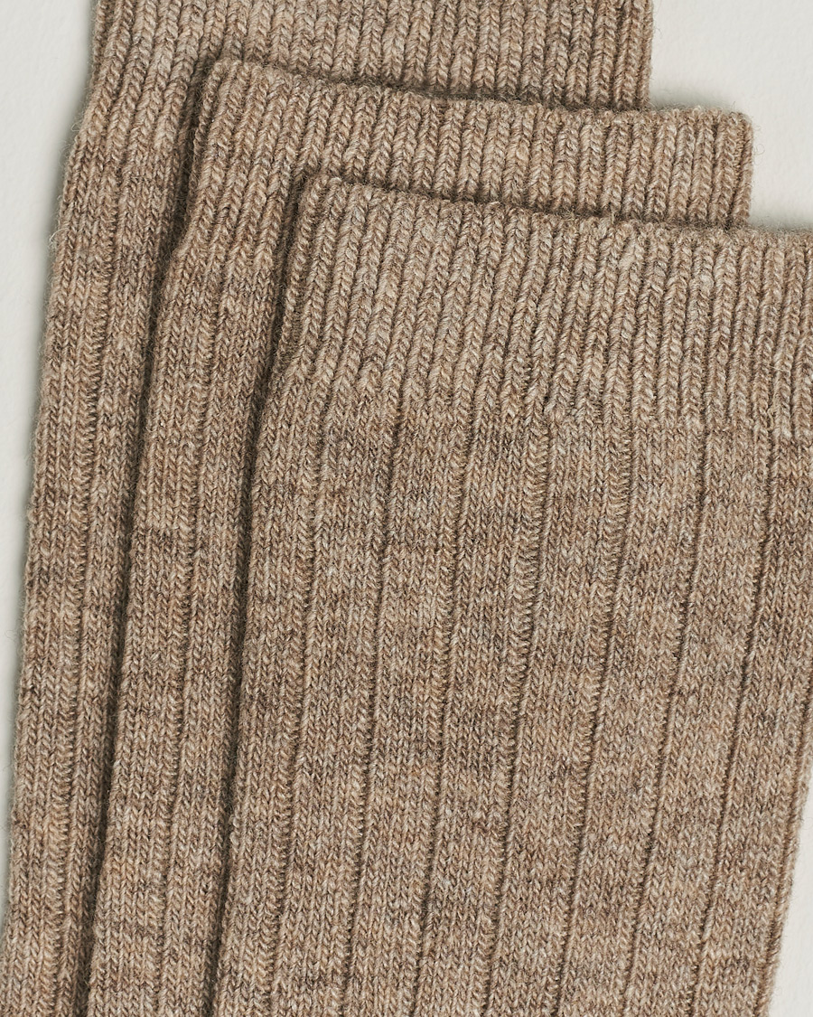 Heren | Ondergoed | Amanda Christensen | 3-Pack Supreme Wool/Cashmere Sock Beige Melange