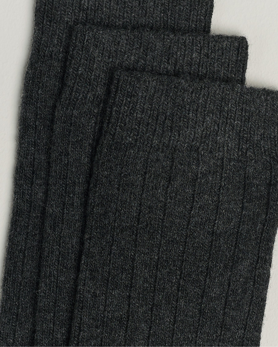 Heren |  | Amanda Christensen | 3-Pack Supreme Wool/Cashmere Sock Antracite Melange