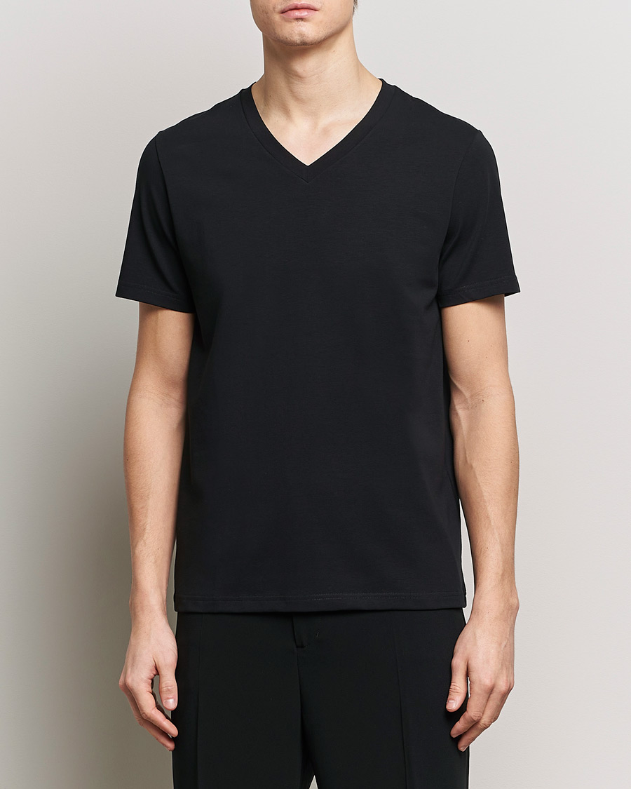 Heren | Filippa K | Filippa K | Organic Cotton V-Neck T-Shirt Black