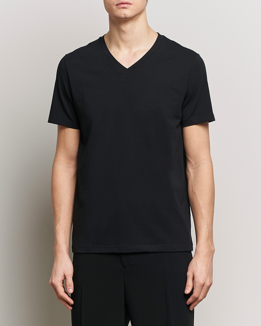 Heren | Business & Beyond | Filippa K | Organic Cotton V-Neck T-Shirt Black