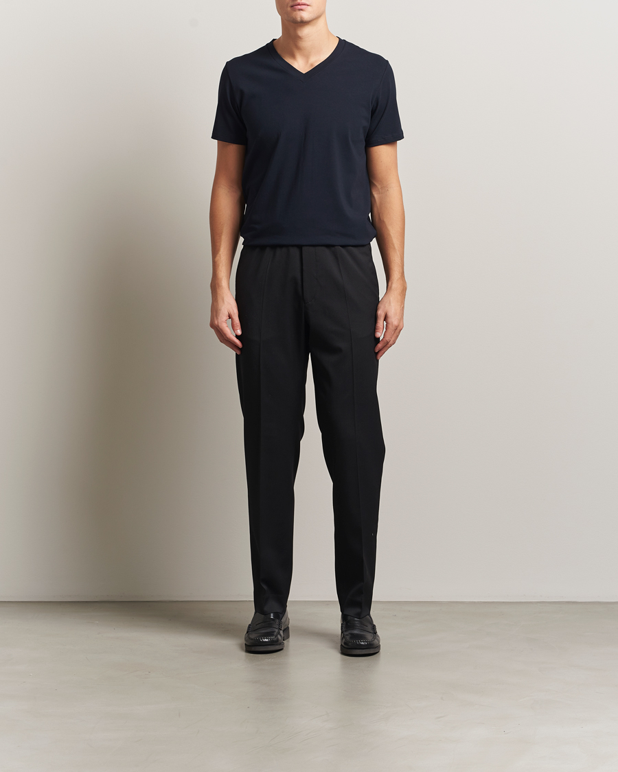 Heren | T-shirts | Filippa K | Organic Cotton V-Neck T-Shirt Navy