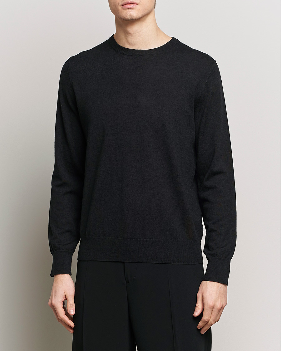 Heren | Business & Beyond | Filippa K | Merino Round Neck Sweater Black