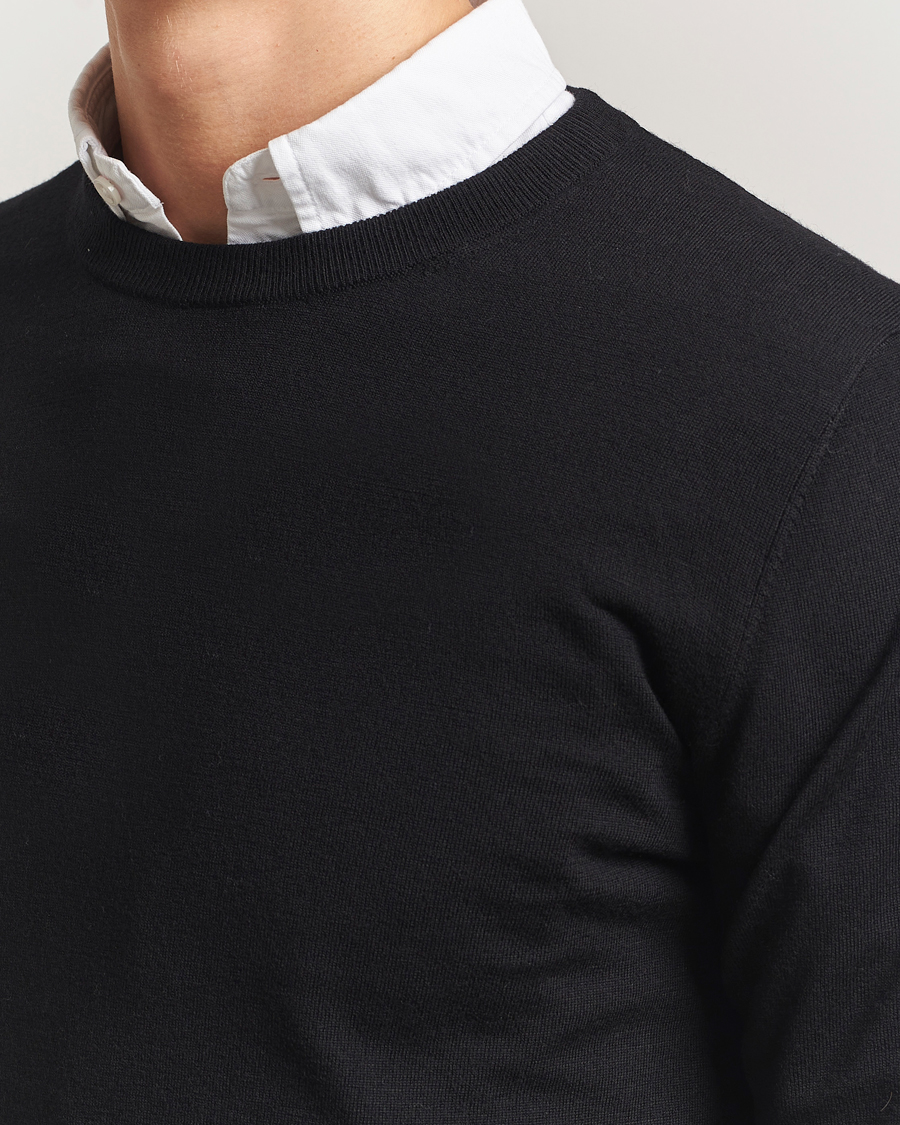 Heren | Truien | Filippa K | Merino Round Neck Sweater Black