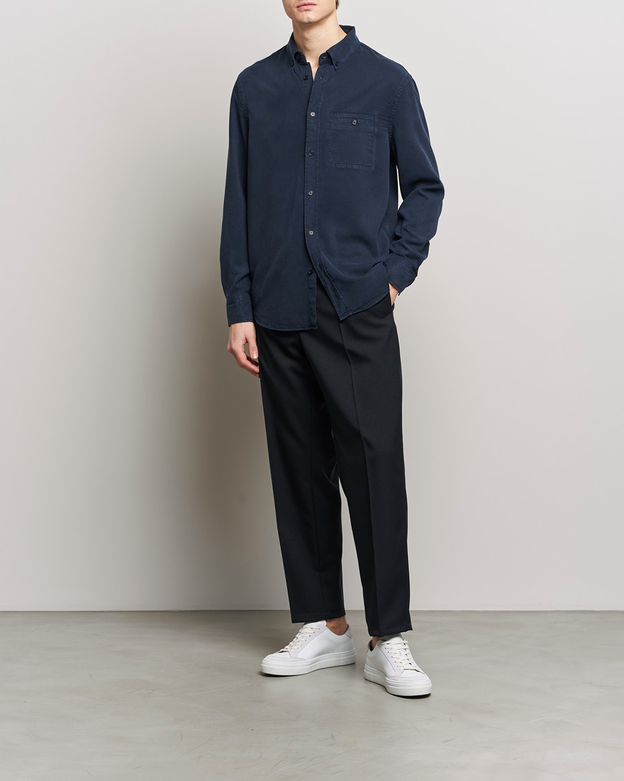 Heren | Overhemden | Filippa K | Zachary Lyocell Shirt Navy