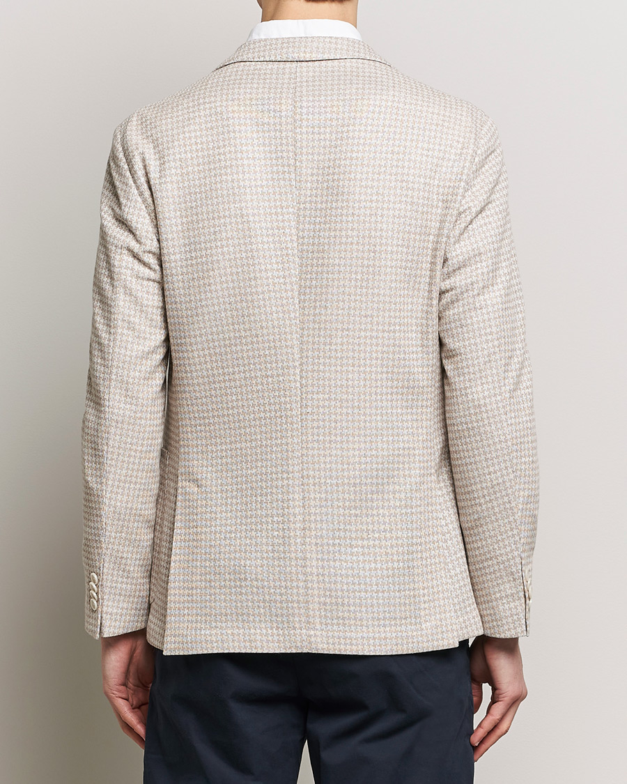 Heren | Blazers | BOSS BLACK | Hanry Jersey Linen Checked Blazer Dark Beige