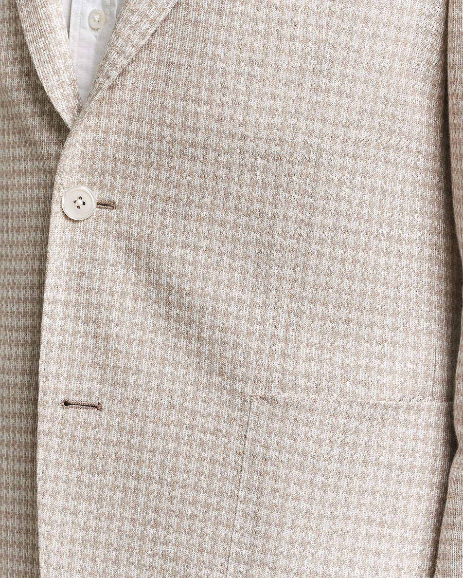 Heren | Blazers | BOSS BLACK | Hanry Jersey Linen Checked Blazer Dark Beige