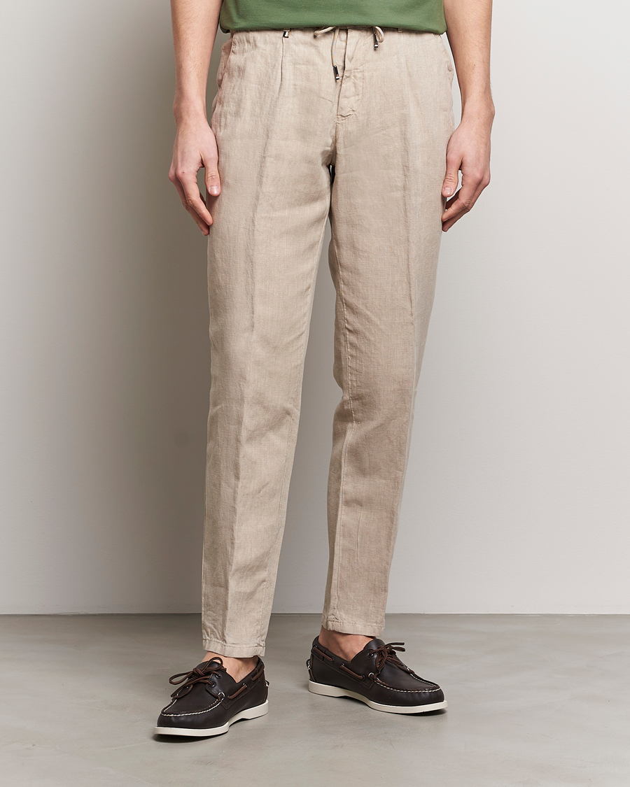 Heren | De linnenkast | BOSS BLACK | Genius Slim Fit Linen Pants Dark Beige