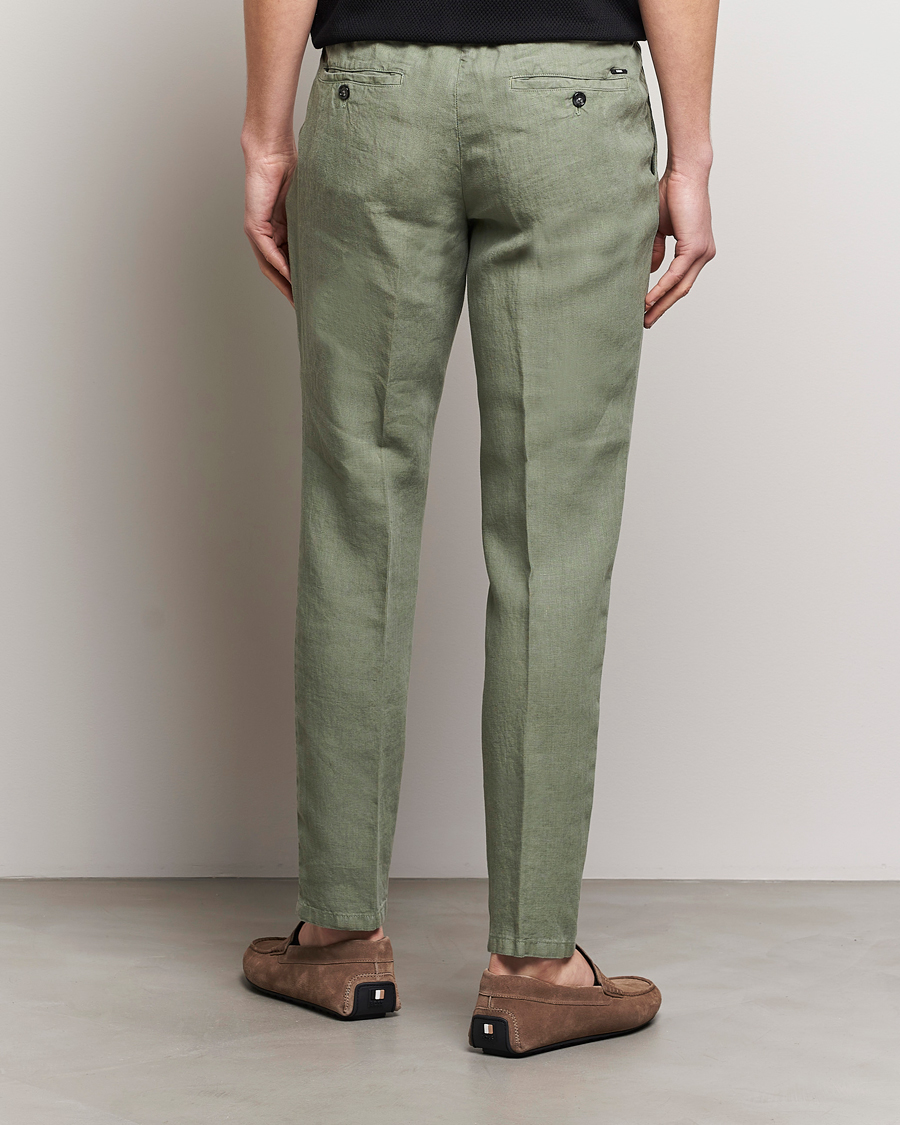 Heren | Broeken | BOSS BLACK | Genius Slim Fit Linen Pants Open Green