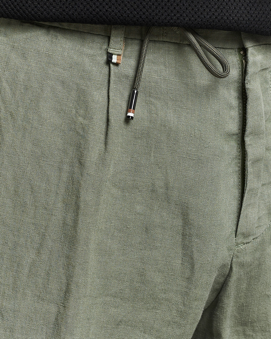 Heren | Broeken | BOSS BLACK | Genius Slim Fit Linen Pants Open Green