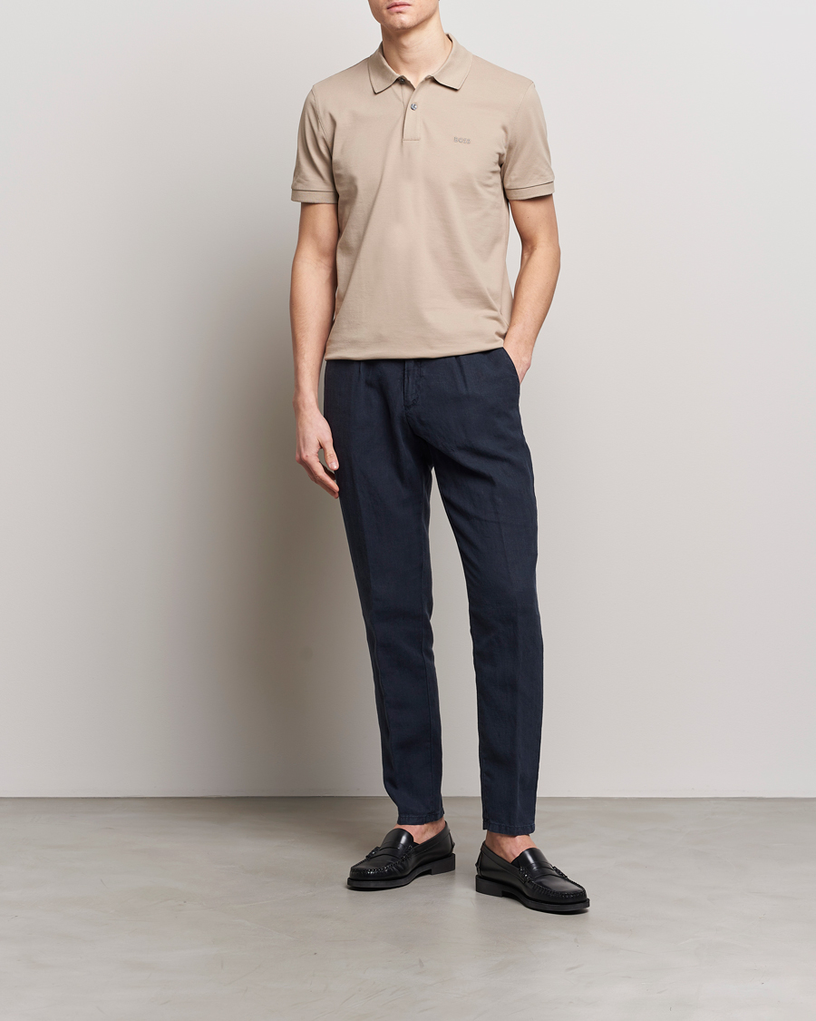 Heren | Broeken | BOSS BLACK | Genius Slim Fit Linen Pants Dark Blue