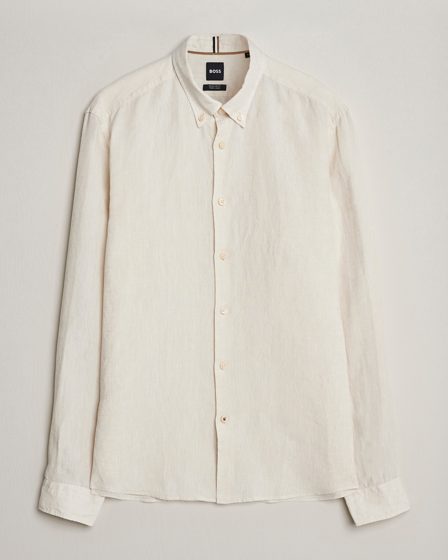 Heren | Overhemden | BOSS BLACK | Liam Linen Shirt Open White