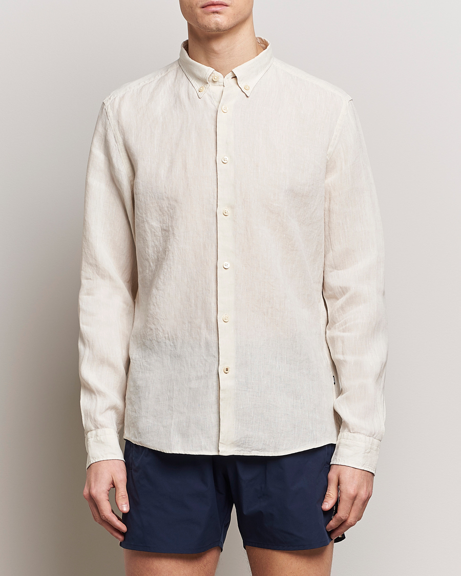 Heren | BOSS BLACK | BOSS BLACK | Liam Linen Shirt Open White