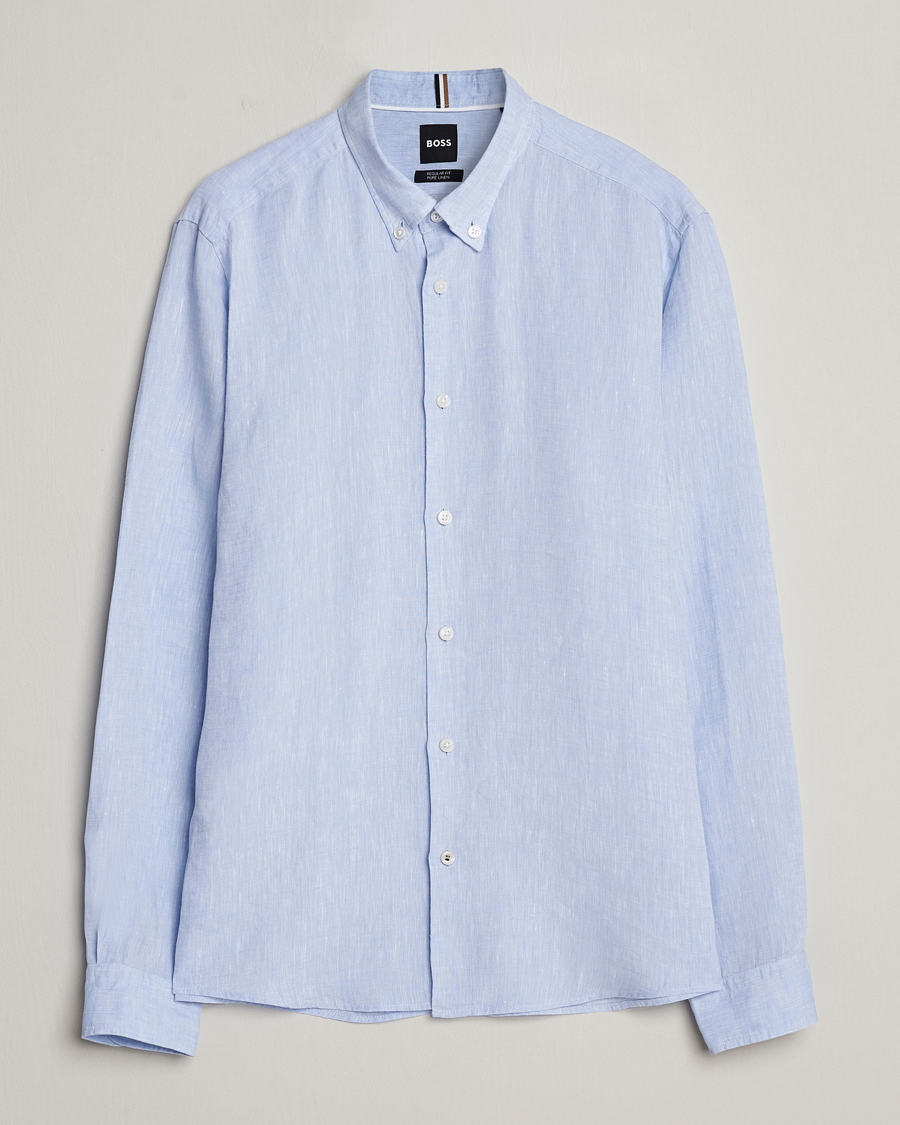 Heren | Overhemden | BOSS BLACK | Liam Linen Shirt Light Blue