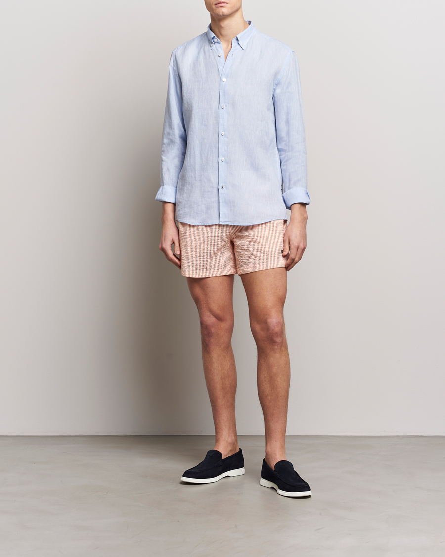 Heren | Overhemden | BOSS BLACK | Liam Linen Shirt Light Blue