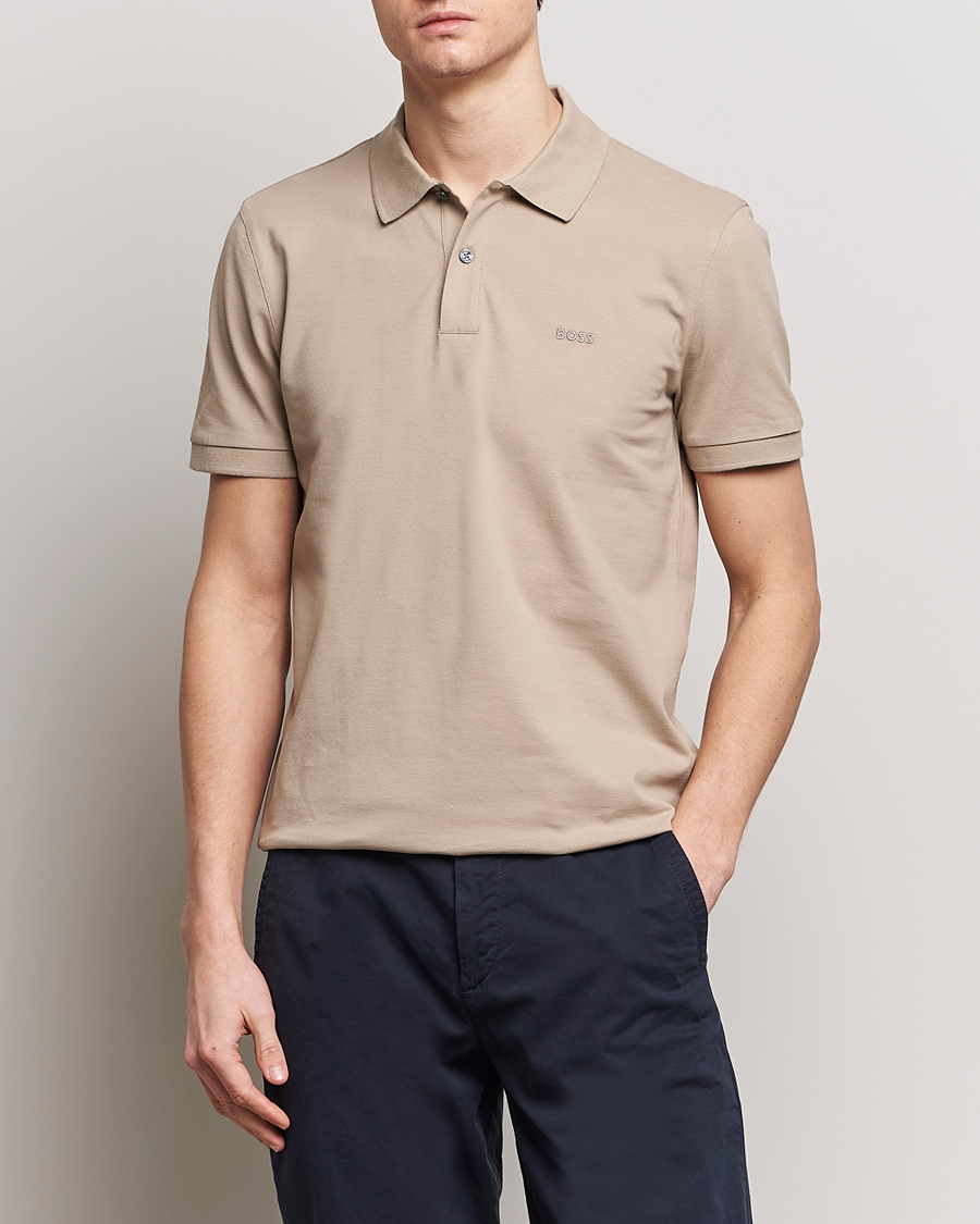 Heren | Poloshirts met korte mouwen | BOSS BLACK | Pallas Polo Dark Beige