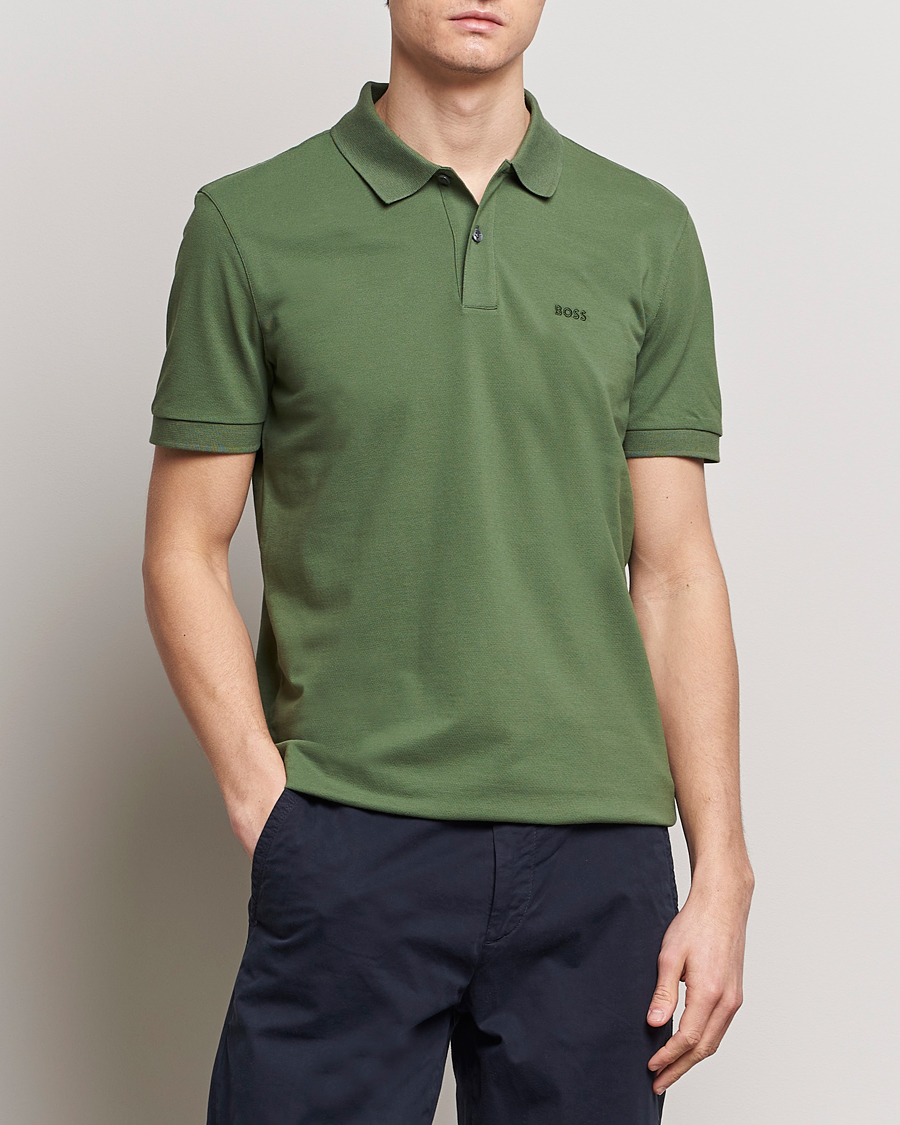 Heren | Poloshirts met korte mouwen | BOSS BLACK | Pallas Polo Open Green