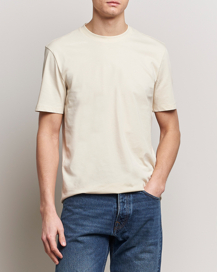 Heren | T-shirts met korte mouwen | BOSS BLACK | Thompson Crew Neck T-Shirt Open White