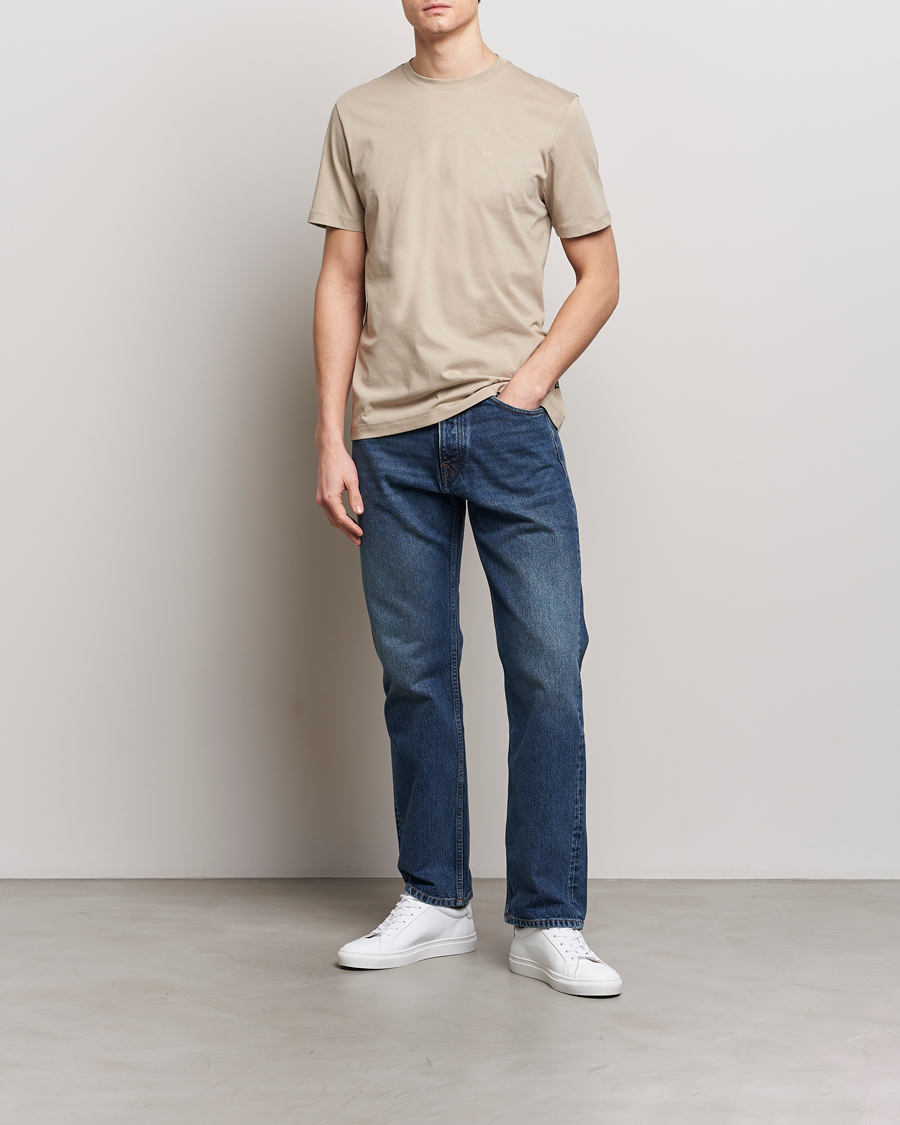 Heren | T-shirts | BOSS BLACK | Thompson Crew Neck T-Shirt Dark Beige