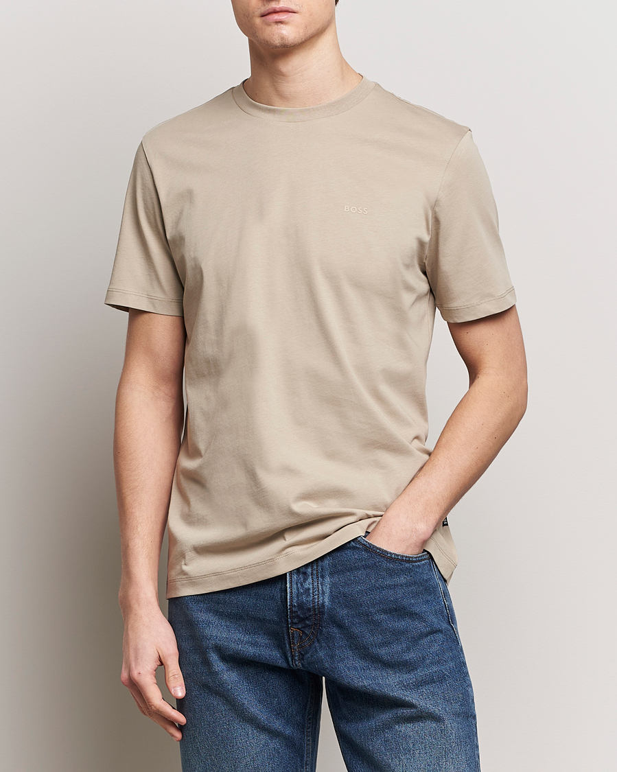 Heren | T-shirts | BOSS BLACK | Thompson Crew Neck T-Shirt Dark Beige