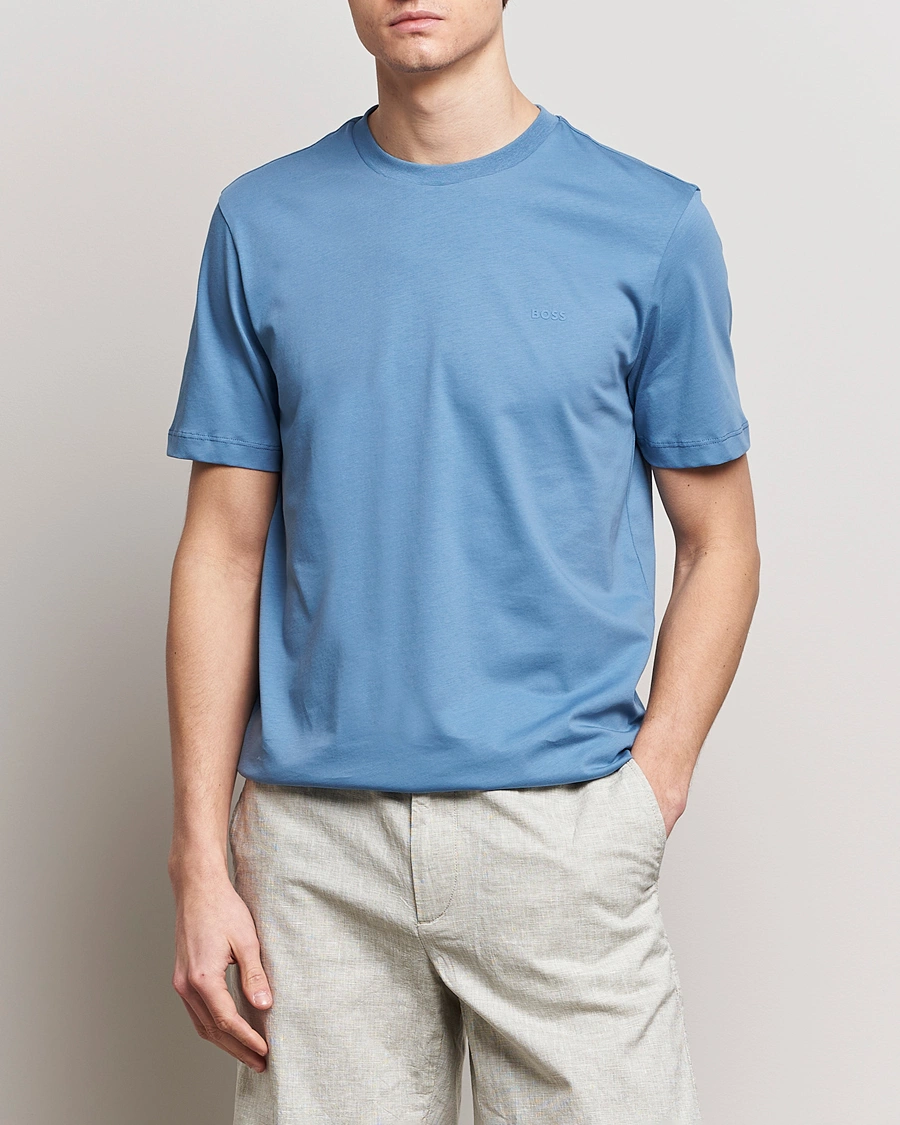 Heren | T-shirts | BOSS BLACK | Thompson Crew Neck T-Shirt Light Blue