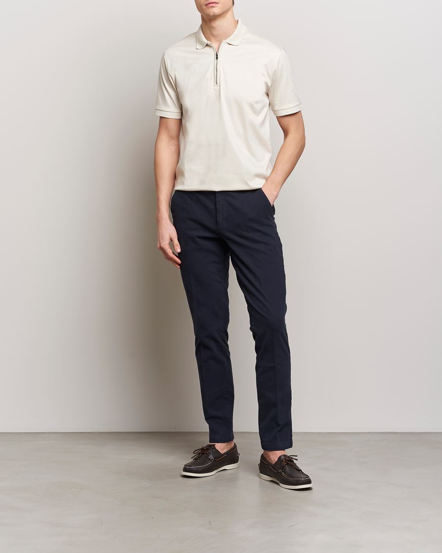 Heren | Polo's | BOSS BLACK | Polston Half Zip Polo Open White
