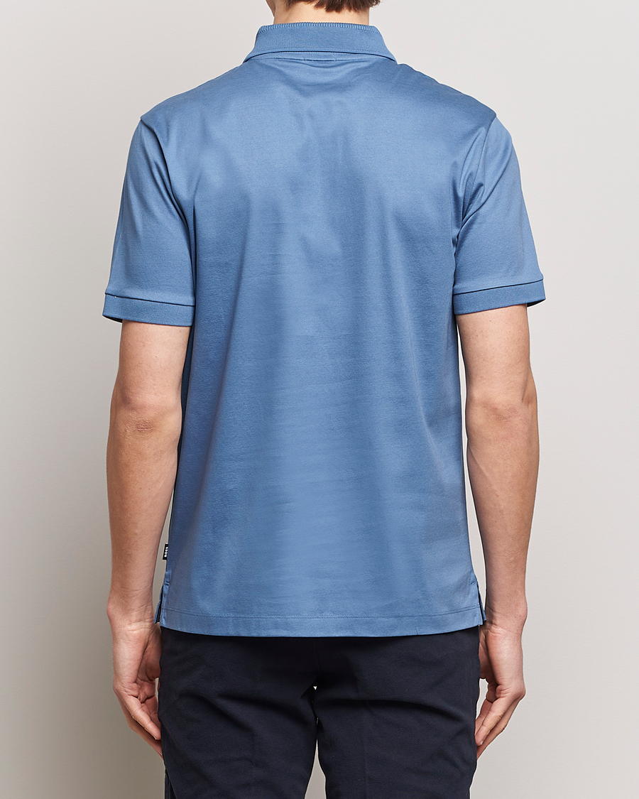 Heren | Polo's | BOSS BLACK | Polston Half Zip Polo Light Blue