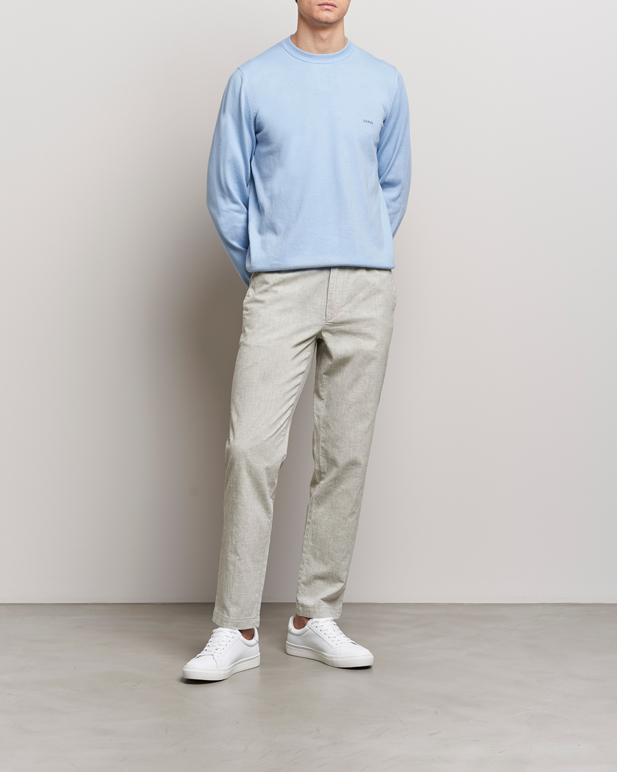 Heren | Truien | BOSS BLACK | Pacas Crew Neck Pullover Light Blue