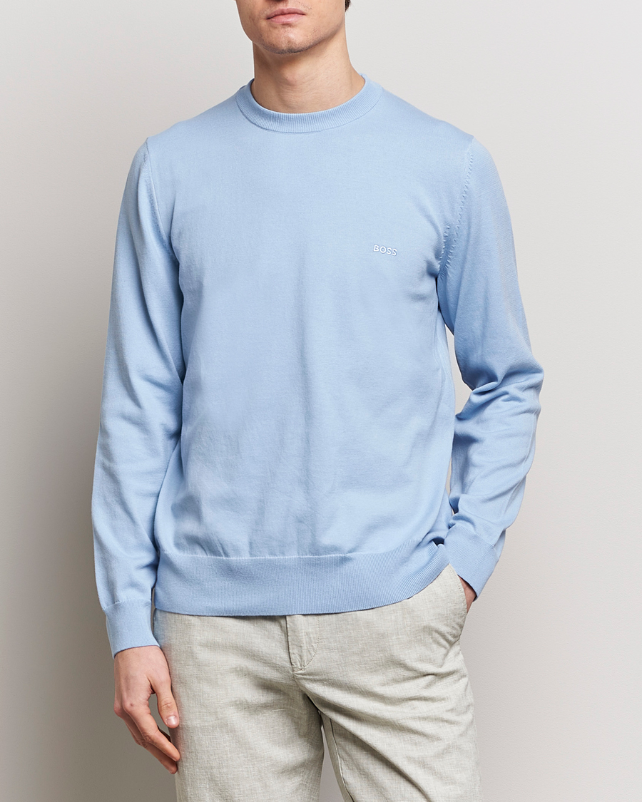 Heren | Ronde hals truien | BOSS BLACK | Pacas Crew Neck Pullover Light Blue