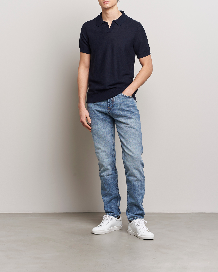 Heren | Polo's | BOSS BLACK | Tempio Open Collar Polo Dark Blue