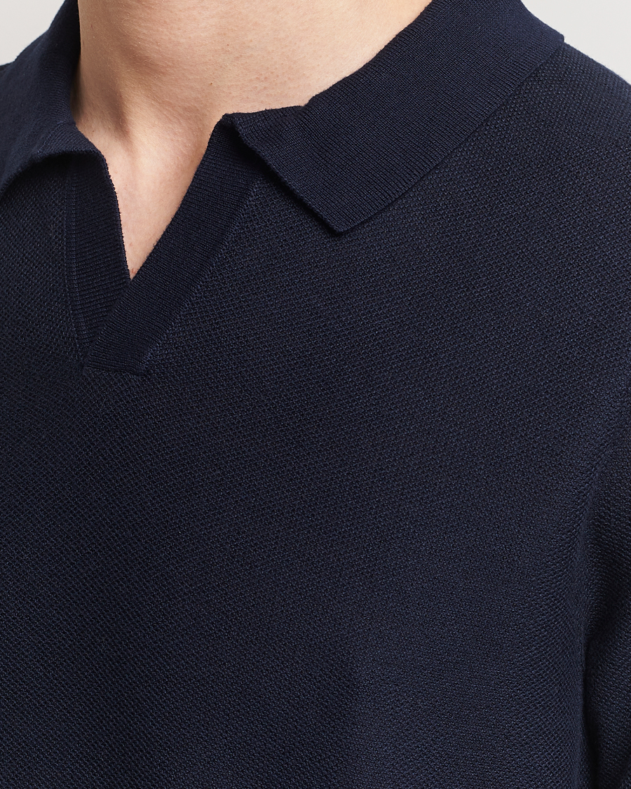 Heren | Polo's | BOSS BLACK | Tempio Open Collar Polo Dark Blue