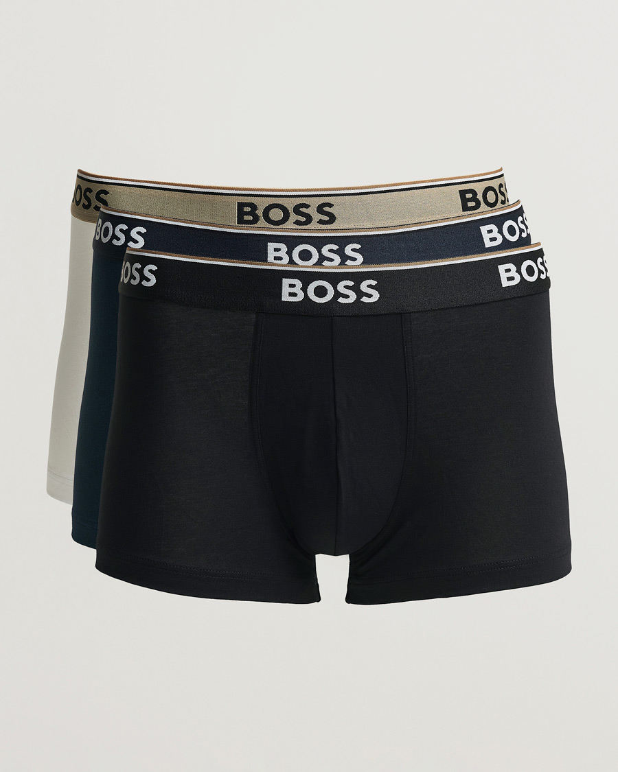 Heren | Ondergoed | BOSS BLACK | 3-Pack Cotton Trunk Black/White/Blue