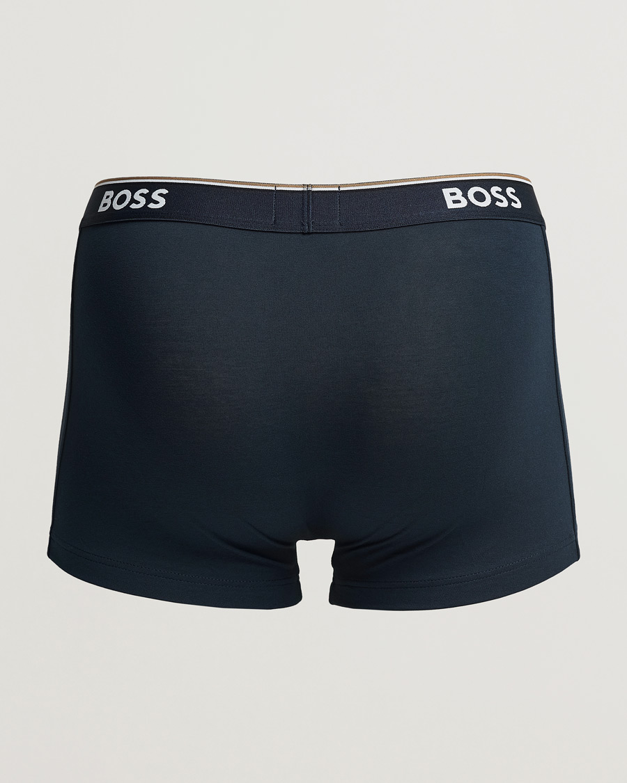 Heren | Zwembroeken | BOSS BLACK | 3-Pack Cotton Trunk Black/White/Blue