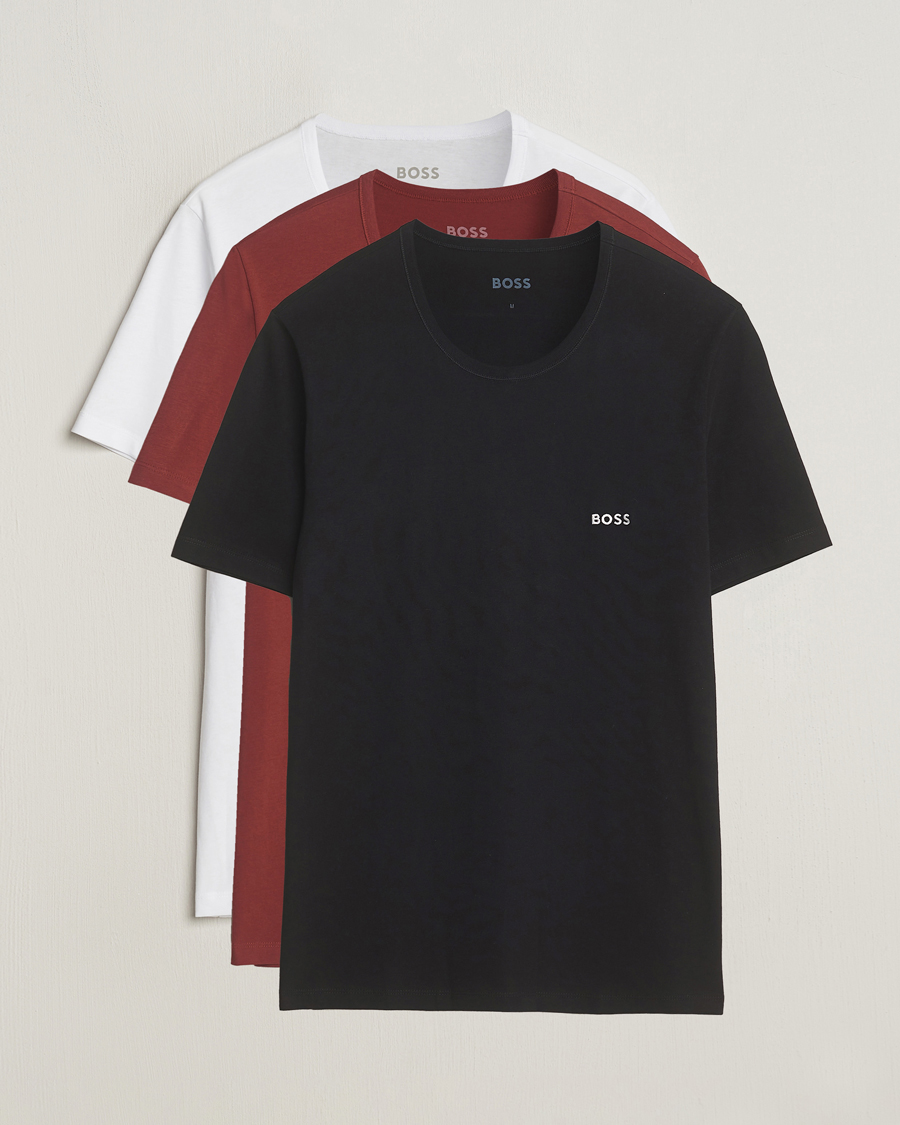 Heren | T-shirts | BOSS BLACK | 3-Pack Crew Neck T-Shirt Black/White/Red
