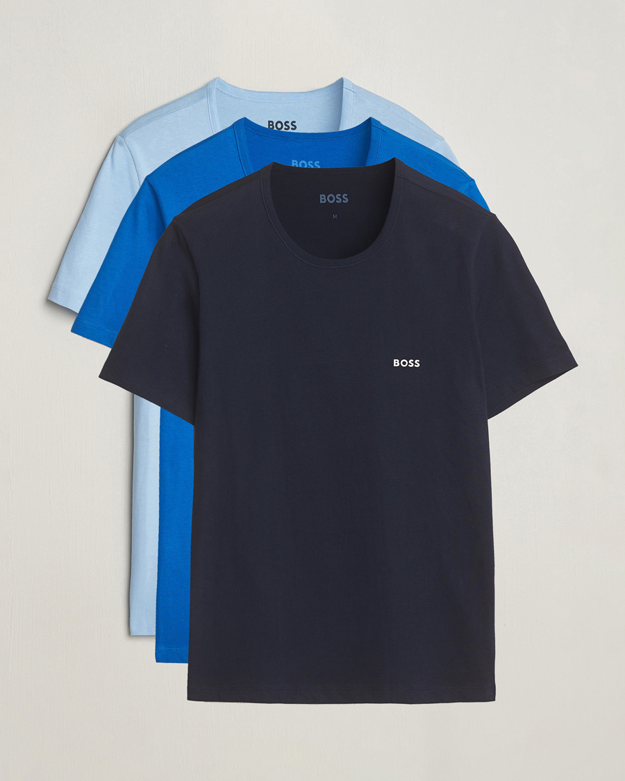 Heren | T-shirts | BOSS BLACK | 3-Pack Crew Neck T-Shirt Blue