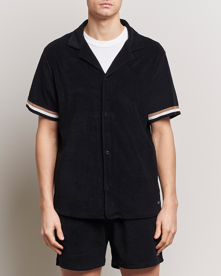 Men | Shirts | BOSS BLACK | Short Sleeve Terry Shirt Black