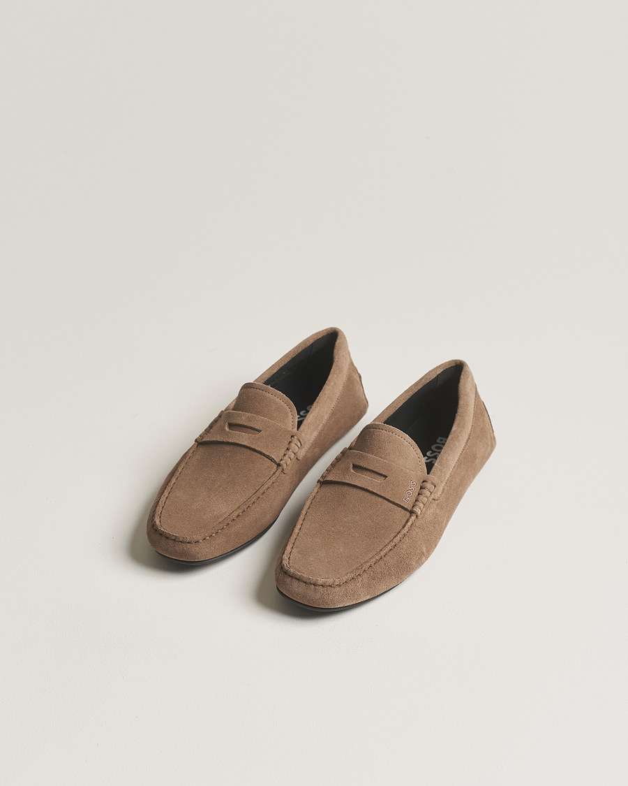 Heren | Mocassins | BOSS BLACK | Noel Car Shoe Suede Medium Beige