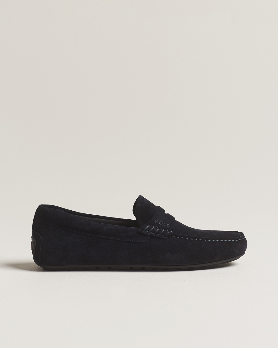 Heren | BOSS BLACK Noel Car Shoe Suede Dark Blue | BOSS BLACK | Noel Car Shoe Suede Dark Blue